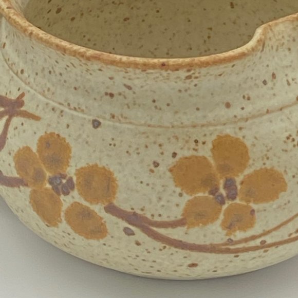 Hand Thrown Studio Art Pottery Creamer w/ Flowers - Picture 5 of 10